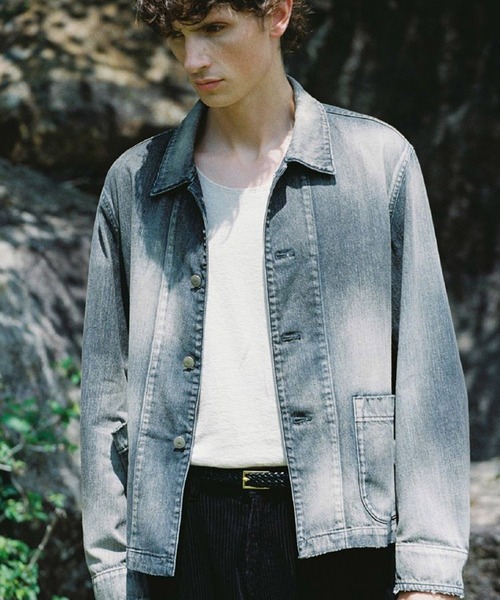 「LIDNM」 デニムジャケット MEDIUM グレー メンズの画像