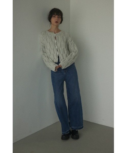 「BLACK BY MOUSSY」 ニットカーディガン FREE オフホワイト レディース_画像8
