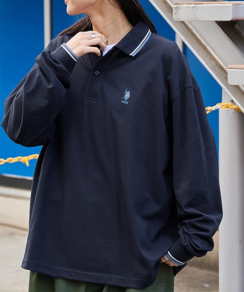 U.S. POLO ASSN.（ユーエスポロアッスン） 長袖ポロシャツ M ネイビー 