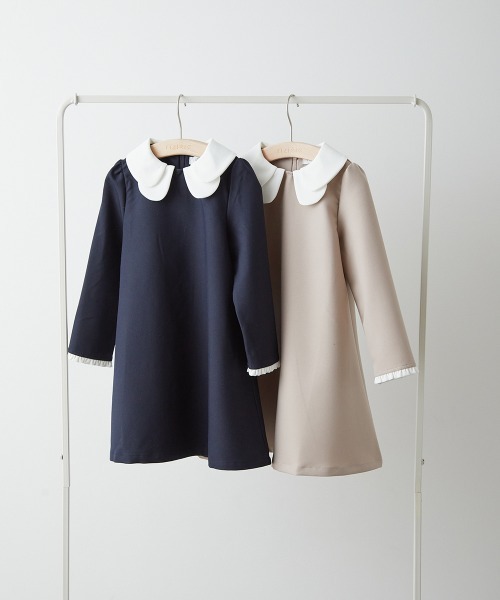 「riziere」 「KIDS」長袖ワンピース 90 ネイビー キッズ_画像4