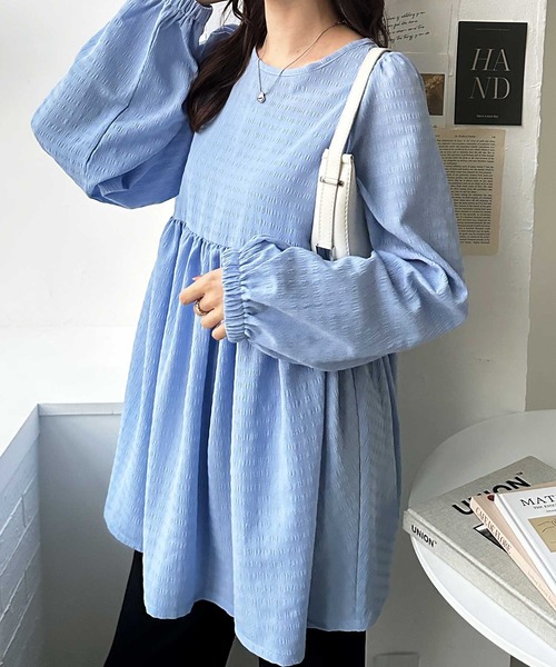 「GeeRA」 長袖チュニック X-LARGE ブルー レディース_画像8