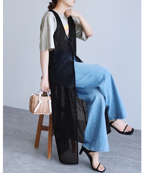 Y's 黒 変形 ロングベスト ジレ ワンピース アシンメトリー 2 Ys 黒