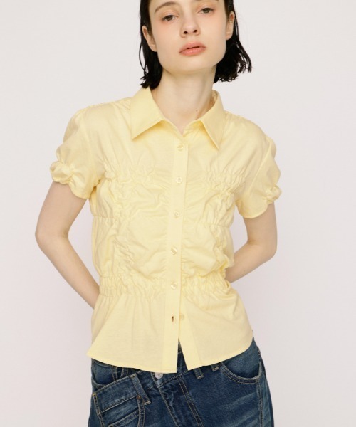 SLY（スライ） tシャツ RANDOM SHIRRING CUT TOPS ランダム 