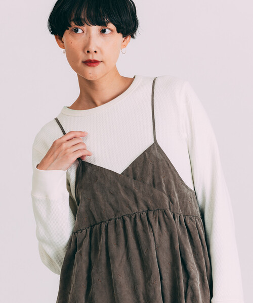 「Freada」 長袖カットソー ONE SIZE グレー レディース_画像2