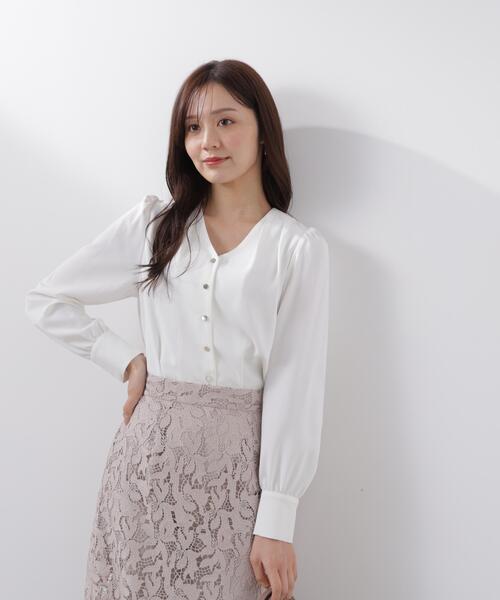 「PROPORTION BODY DRESSING」 長袖ブラウス SMALL ホワイト レディース_画像6
