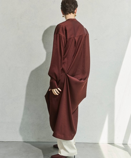 OMMO（オーエムエムオー） シャツワンピース TUCK DRAPE SHIRT OP