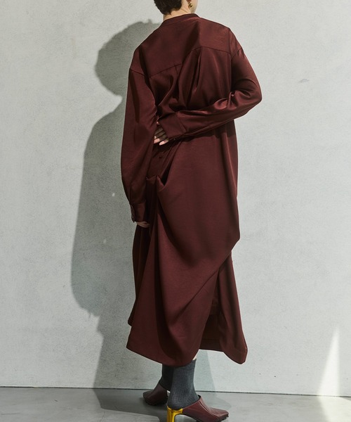 OMMO（オーエムエムオー） シャツワンピース TUCK DRAPE SHIRT OP