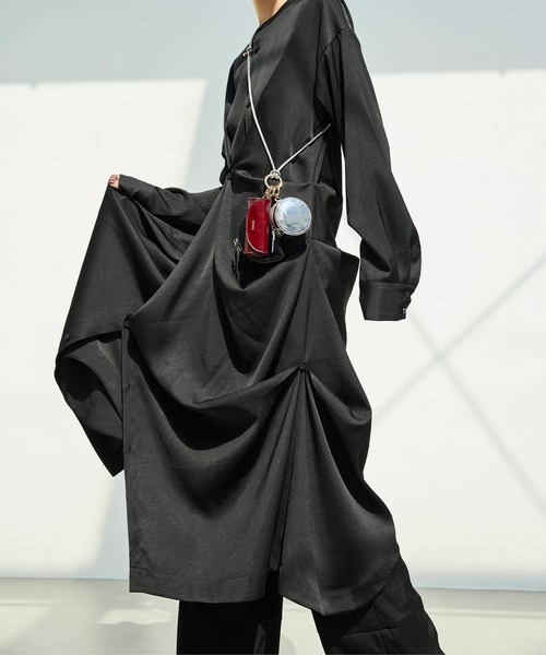 OMMO（オーエムエムオー） シャツワンピース TUCK DRAPE SHIRT OP