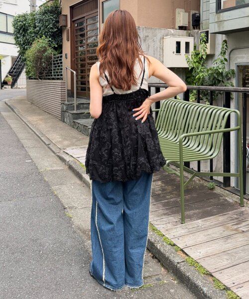 w closet（ダブルクローゼット） チュニック フラワーバルーンミニ