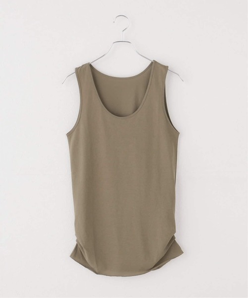 Plage - 美品 Plage プラージュ タンクトップス グレー サイズ:FREE 24春夏 コットン シアー ツイストタンクトップ カットソー ノースリーブ クルーネック ジャージ素材 日本製 トップス【レディース】【中古】 plage（プラージュ） tシャツ Jersey サイドタックトップス レディース