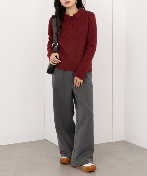 「U.S. POLO ASSN.」 長袖ポロシャツ L ブラック レディース_画像3