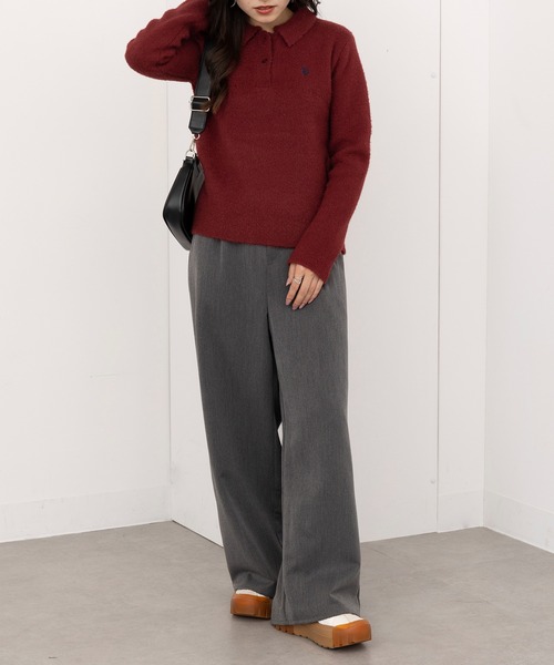 「U.S. POLO ASSN.」 長袖ポロシャツ L ブラック レディース_画像4