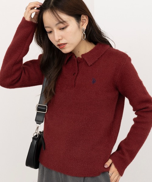 「U.S. POLO ASSN.」 長袖ポロシャツ L ブラック レディース_画像6