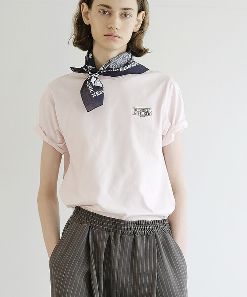 「Russell Athletic」 半袖Tシャツ MEDIUM チャコールグレー メンズ_画像2