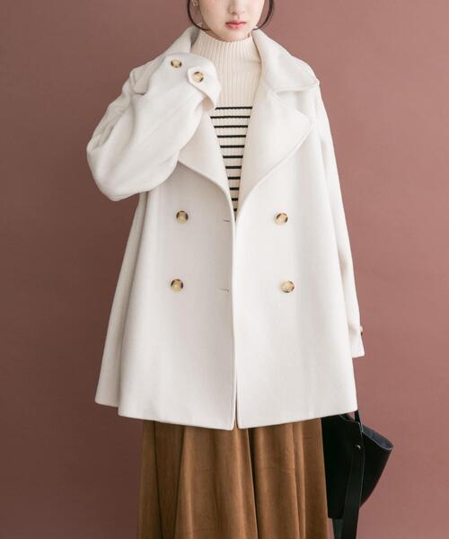 美品✨アーバンリサーチロッソ　23AW 尾州ウール　　ピーコート 薄グレー ITEMS URBANRESEARCH（アイテムズ アーバンリサーチ） ピーコート p