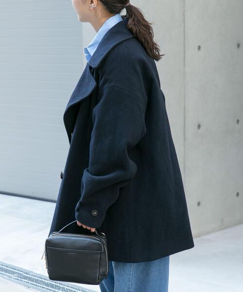 美品✨アーバンリサーチロッソ　23AW 尾州ウール　　ピーコート 薄グレー ITEMS URBANRESEARCH（アイテムズ アーバンリサーチ） ピーコート p