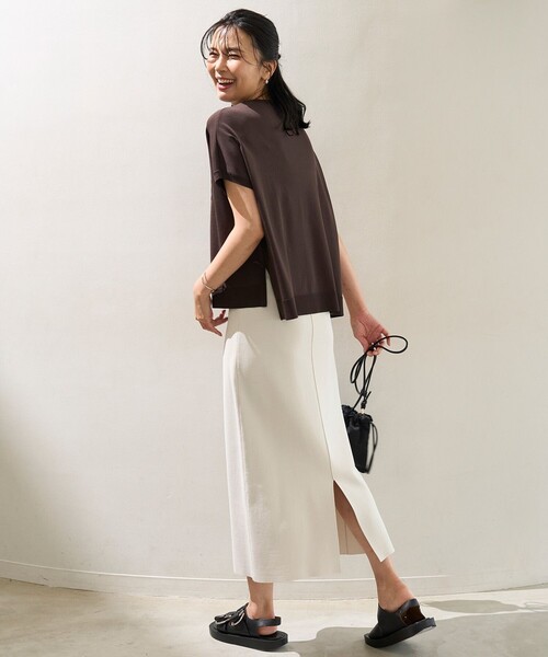 「UNFILO」 ニットスカート SMALL ベージュ レディース_画像4