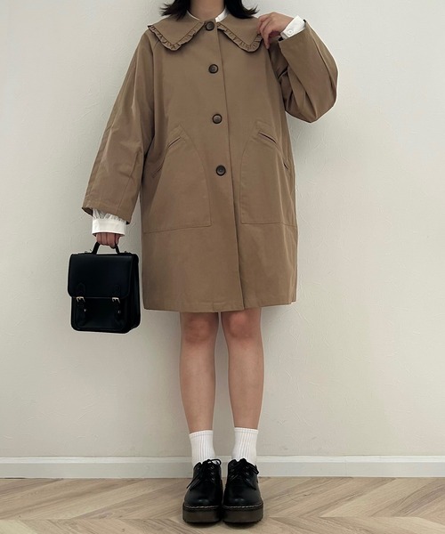 Cham. コート アウター くすみビッグカラージャケット レディース