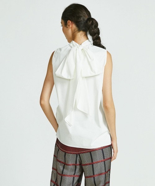 ブラウス シャツ バックリボンノースリーブブラウス レディース DOUBLE STANDARD CLOTHING シャツ ブラウス バックリボン