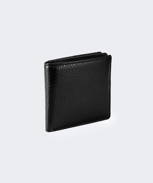 レザー製二つ折り財布 黒 aniary 財布 二つ折り財布（シュリンクレザー） メンズ