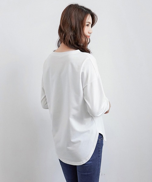 Cinderella tシャツ トップス Tシャツ レディース 長袖 Uネック オフ  