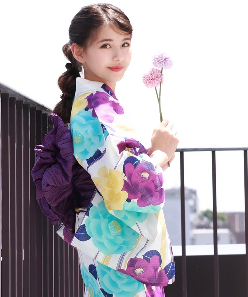 セパレート浴衣 帯付き3点セット KYOETSU 浴衣 簡単着付け セパレート 女の子 3点セット