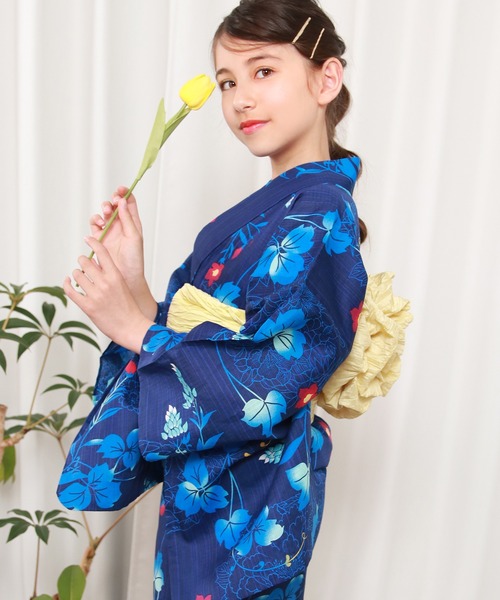 セパレート浴衣 帯付き3点セット KYOETSU 浴衣 簡単着付け セパレート 女の子 3点セット
