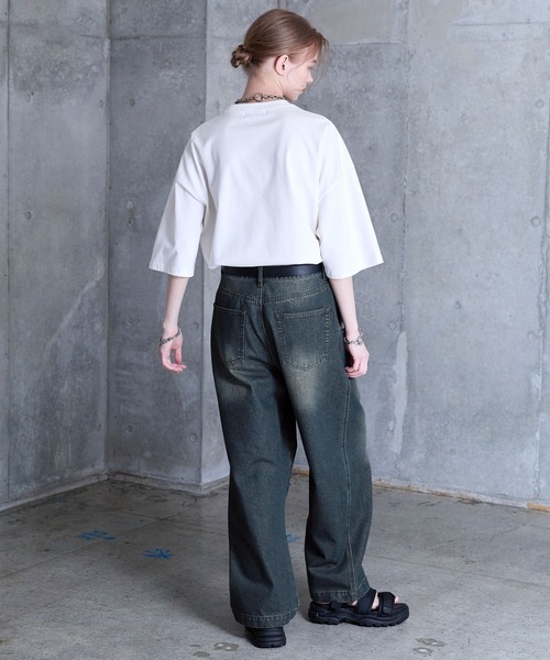 カーゴパンツ ルーズデニム ワイドシルエット ヴィンテージ風 SERACE ジーンズ 「SERACE」Loose silhouette vintage denim