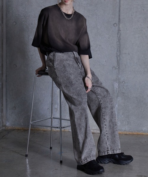 完売品 SERACE ルーズシルエットヴィンテージカットオフワイドデニムパンツ SERACE ジーンズ 「SERACE」Loose silhouette vintage cut off