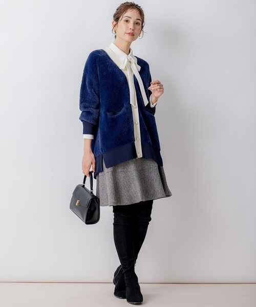 組曲（KUMIKYOKU） カーディガン ナイロンファーニット カーディガン