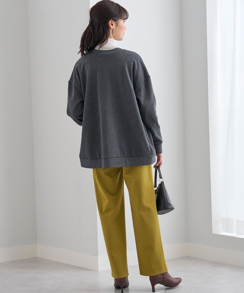 BELLUNA PLUS パンツ 防風ストレッチ素材ワイドパンツ股下70丈