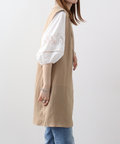 EGLANTINE ベスト ジレ Eglantine テンセル混リネンジレ