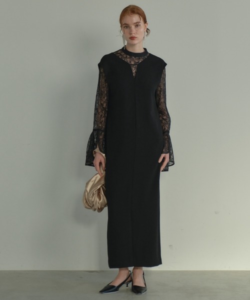 スーツ・フォーマル・ドレス bell sleeve slit dress ANDRESD ドレス bell sleeve slit dress ベルスリーブスリット