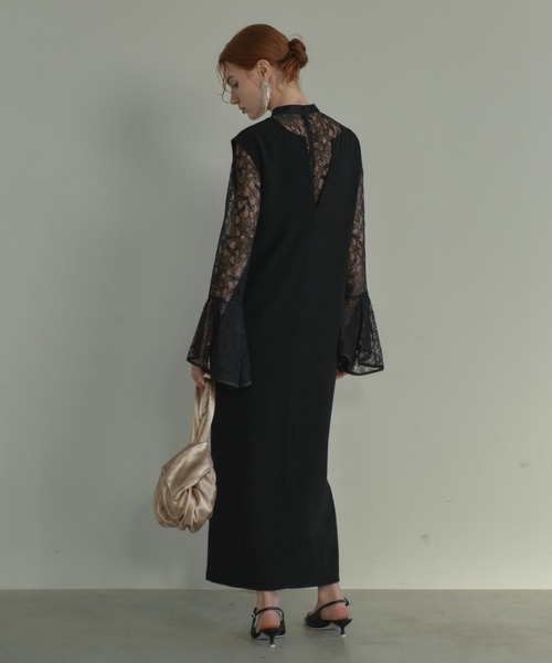 ANDRESD ドレス bell sleeve slit dress ベルスリーブスリット