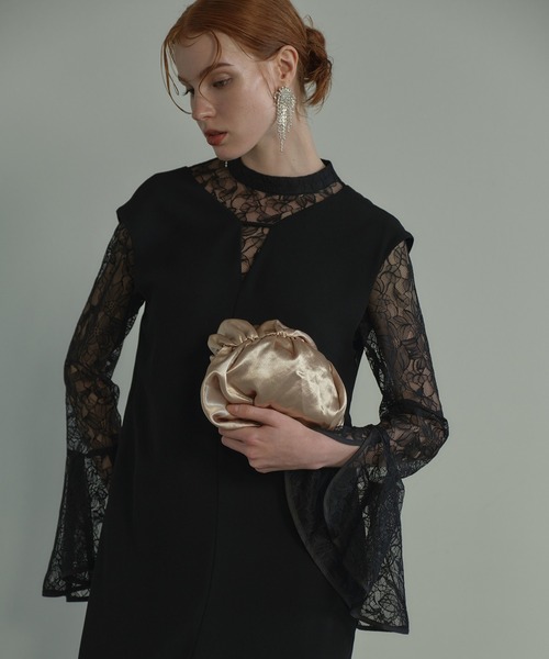 ANDRESD ドレス ベルスリーブスリットドレス / bell sleeve slit dress