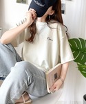tシャツ 袖口くるりん。ワンポイント刺繍ハーフ...の詳細画像3