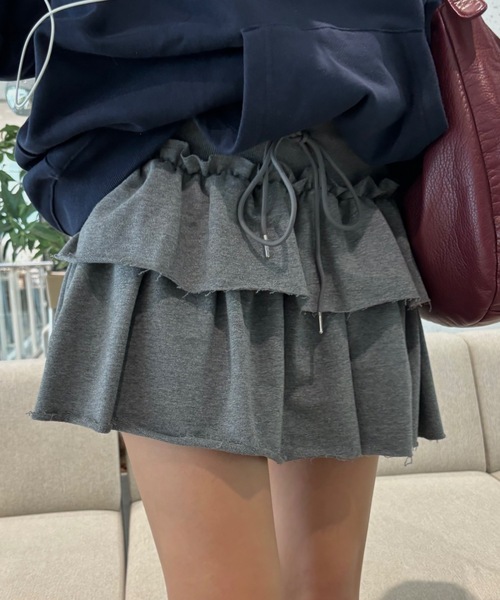 カットオフブリーフミニスカート SLY（スライ）の「CUT OFF PLEATS S/SK カット オフ プリーツ