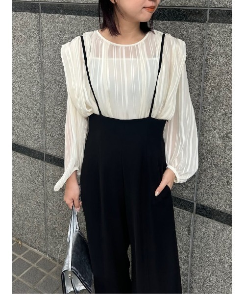 ブラウス シャツ シアーショートギャザリングブラウス レディース allureville ブラウス シャツ シアーショートギャザリング