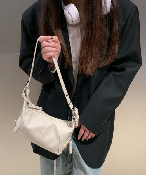 lilful ショルダーバッグ バッグ 太ベルト ワンハンドル PUスクエア