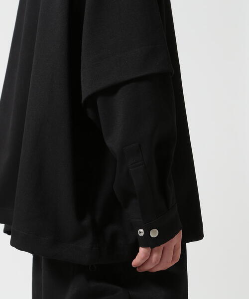 A.F ARTEFACT ロング シャツジャケット 1 黒 紙タグ付き 定価5万 A.F ARTEFACT ロング シャツジャケット 1 黒 紙タグ付き 定価5万