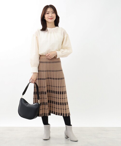 ブラウス シャツ 「手洗い可」シャイニージャカードブラウス レディース Reflect ブラウス シャツ 「手洗い可」シャイニージャカード