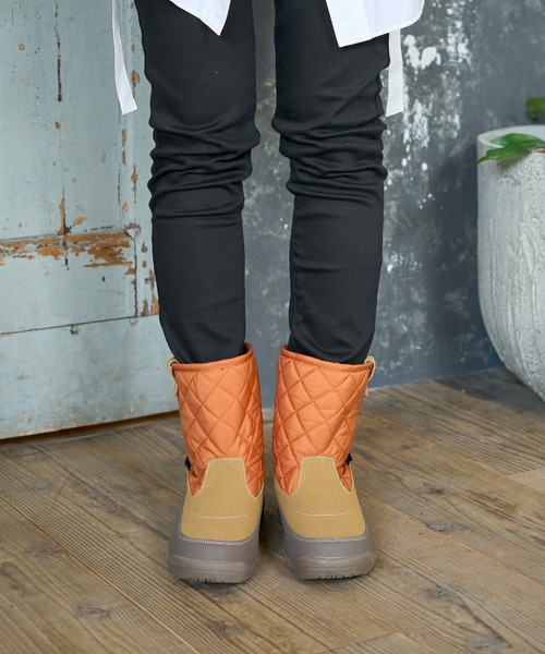 moz（モズ） ブーツ 裏ボアキルティングスノーブーツ レディース