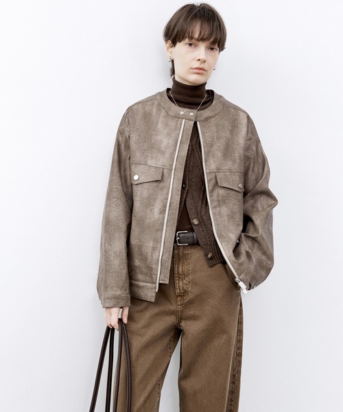 ジャケット・アウター tageechita tageechita ジャケット ノーカラージャケット 「tageechita」ラウンド