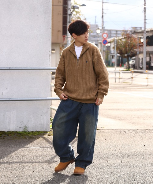 U.S. POLO ASSN.（ユーエスポロアッスン） セーター ニット 7G あぜ