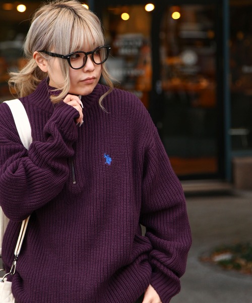 U.S. POLO ASSN.（ユーエスポロアッスン） セーター ニット 7G あぜ
