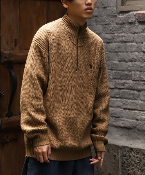 U.S. POLO ASSN.（ユーエスポロアッスン） セーター ニット 7G あぜ