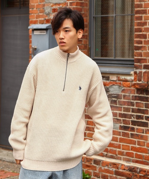 U.S. POLO ASSN.（ユーエスポロアッスン） セーター ニット 7G あぜ