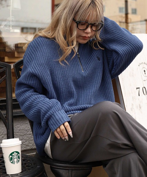 U.S. POLO ASSN.（ユーエスポロアッスン） セーター ニット 7G あぜ