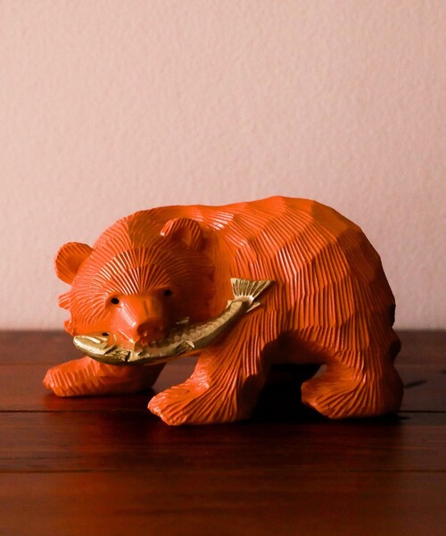 BEAMS JAPAN（ビームス ジャパン） インテリア 「別注」鮭熊 貯金箱 橙