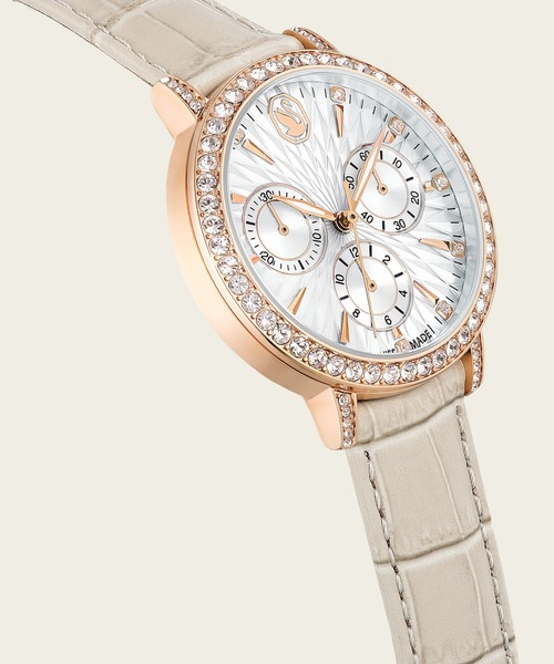 スワロフスキー 5710105 Matrix Tennis 腕時計 ssw069 Matrix tennis watch, Swiss Made, Leather strap, Gray, Rose